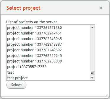 select Redmine project